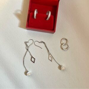 s925 sterling silver long earrings bundle